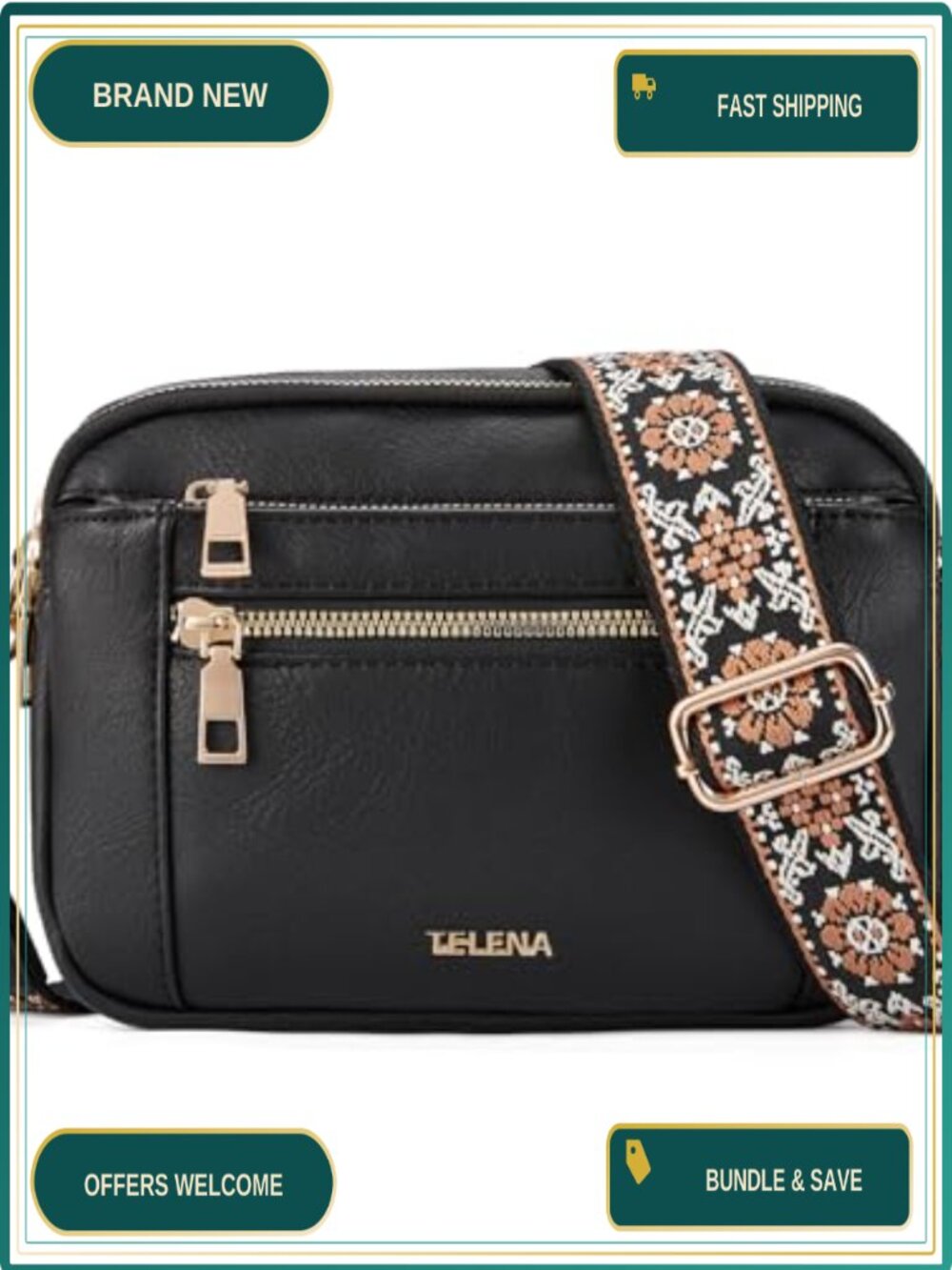 Small Crossbody Bag Vegan Leather Adjustable Strap Purse for Women